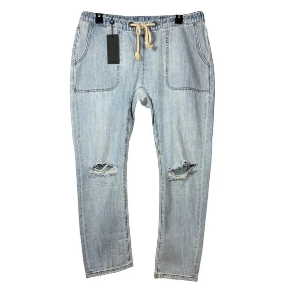 NWT ONE TEASPOON Shabbies Drawstring Boyfriend Denim Jogger Pants, Size Medium - Picture 3 of 14